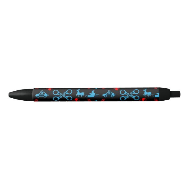 Police Christmas Decorative Black Ink Pen (Front)