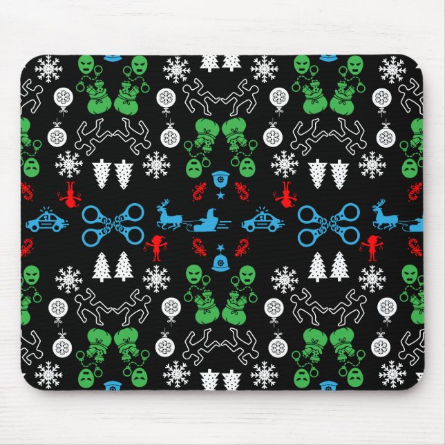Police Christmas Decorative Mouse Pad (Front)