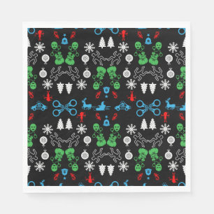 Police Christmas Decorative Napkin