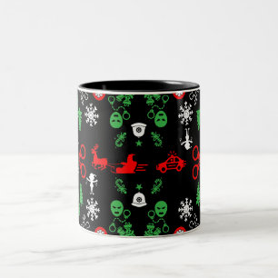Police Christmas Decorative Two-Tone Coffee Mug