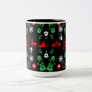 Police Christmas Decorative Two-Tone Coffee Mug