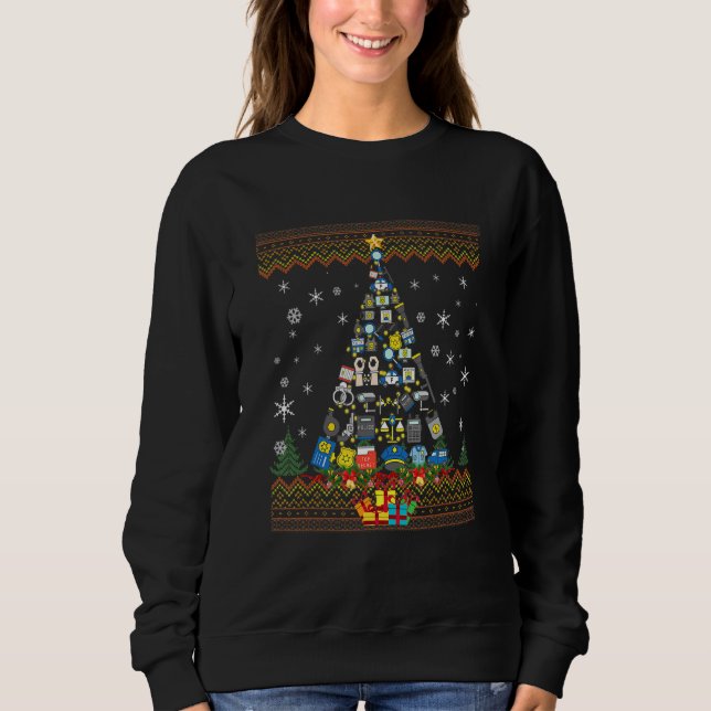 Police Christmas Ugly Sweater Christmas Tree (Front)