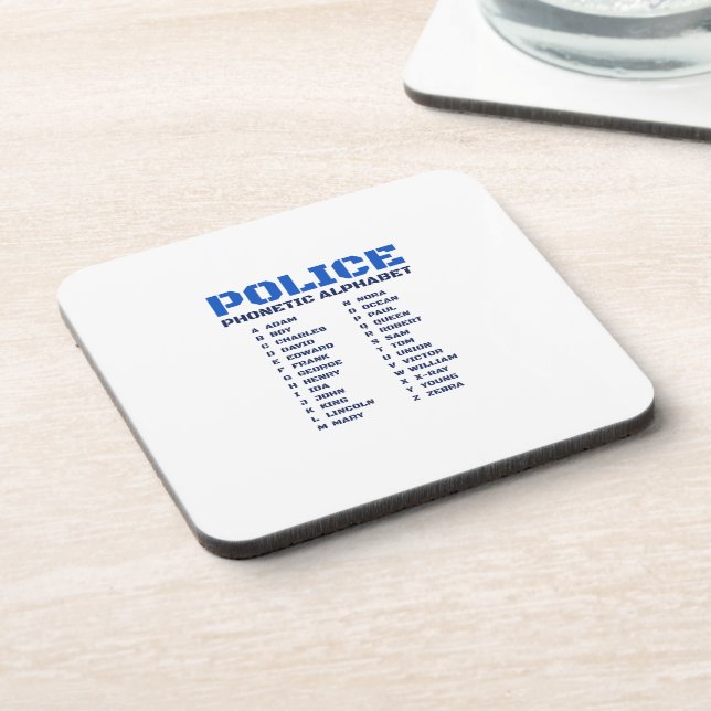 Police Communication Tool - A to Z Alphabet Coaster (Left Side)