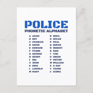 Police Communication Tool - A to Z Alphabet  Postcard