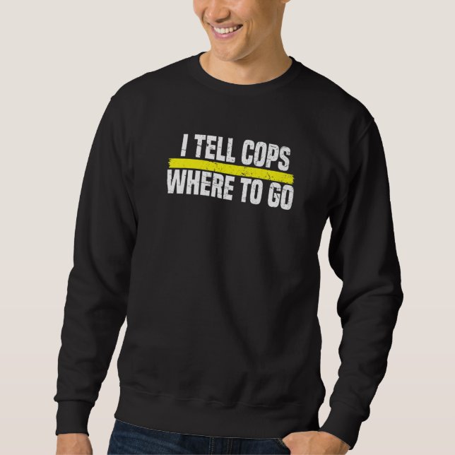 Police Cop Thin Gold Line Yellow - Emergency Dispa Sweatshirt (Front)