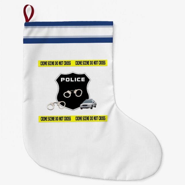 Police Crime Scene Large Christmas Stocking (Front)