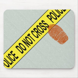 Police Crime Scene Mousepad & Bloody Fingerprint