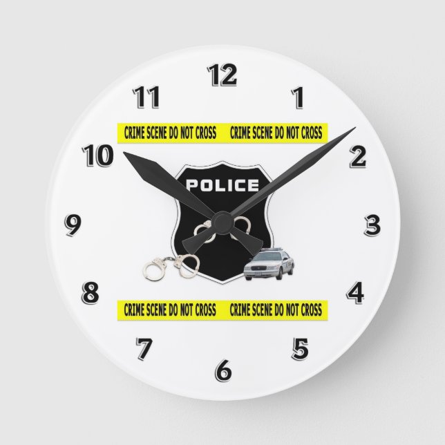 Police Crime Scene Round Clock (Front)