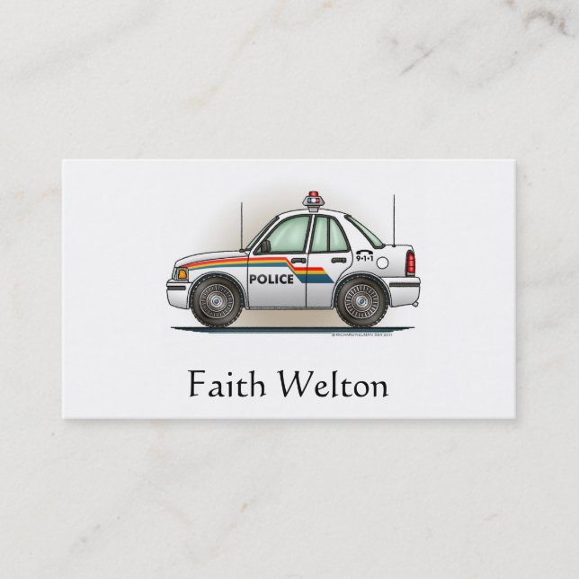 Police Cruiser Car Cop Car Business Card (Front)