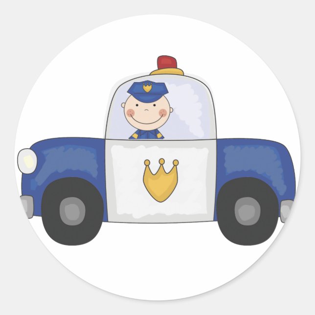 Police Cruiser T-shirts and Gifts Classic Round Sticker (Front)