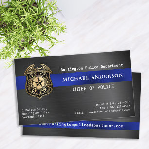Police Custom Logo Metallic QRCode Law Enforcement Business Card