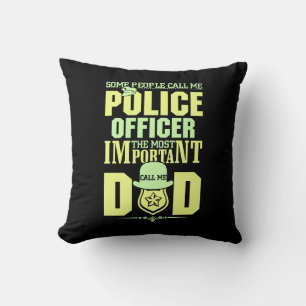 Police Dad Law Enforcement Father's Day Cushion