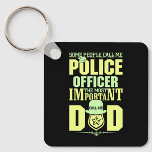 Police Dad Law Enforcement Father's Day Key Ring