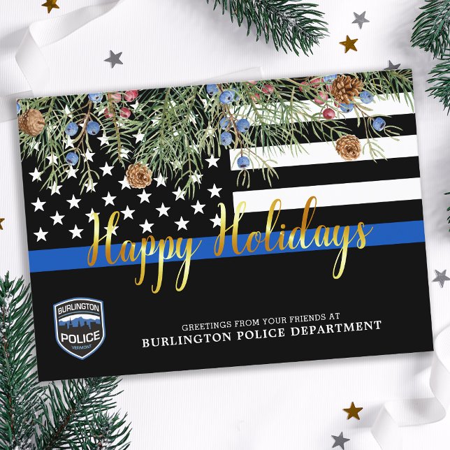 Police Department Christmas Law Enforcement Happy  Holiday Card (Creator Uploaded)