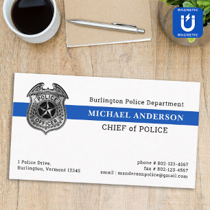 Police Department Custom Law Enforcement Emblem Magnetic Business Card