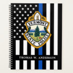 Police Department Custom Logo Law Enforcement  Planner<br><div class="desc">Thin Blue Line Police Department Planner - American flag in Police Flag colours, modern black and blue design . Customise with your department logo, and personalise with police officers name. This personalised law enforcement planner is perfect for police departments and law enforcement . COPYRIGHT © 2020 Judy Burrows, Black Dog...</div>