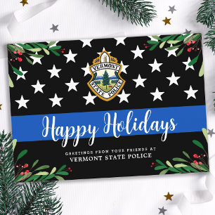Police Department Custom Logo Thin Blue Line Holiday Card