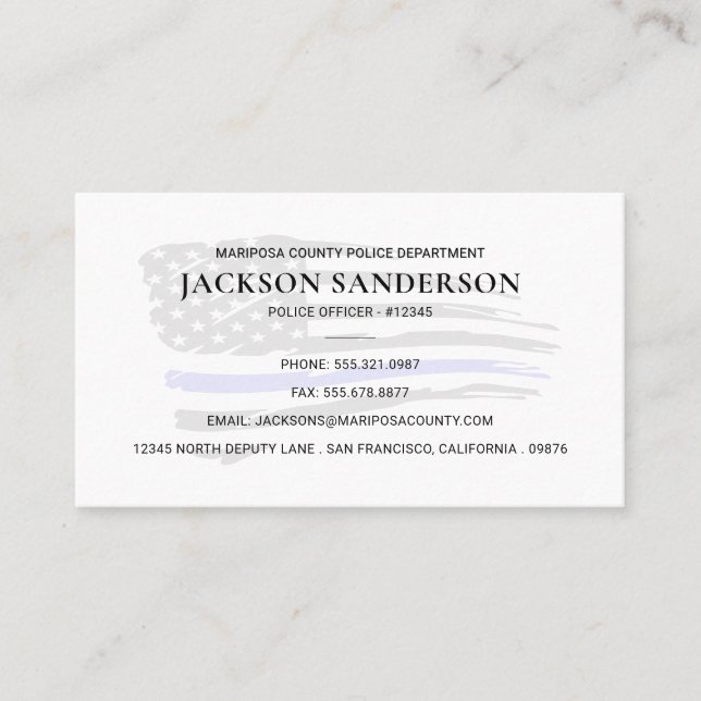 Police Department Flag Law Enforcement Officer Business Card (Front)