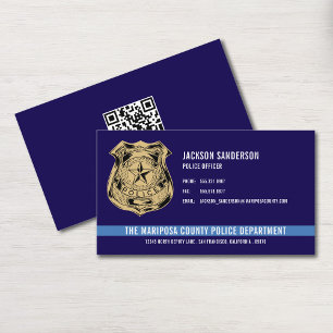 Police Department Law Enforcement Logo QR Code Business Card
