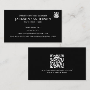 Police Department Law Enforcement QR Code Logo Business Card