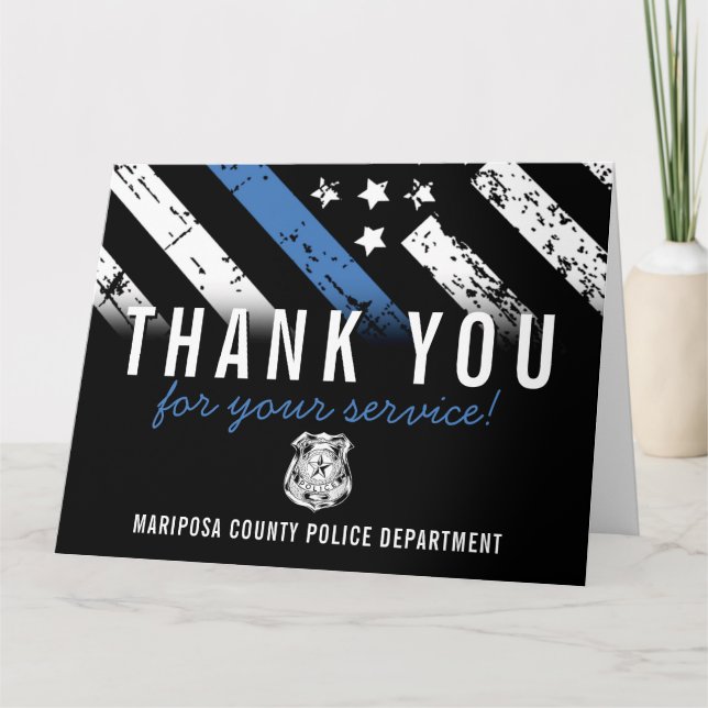 Police Department Officer First Responder Thank You Card (Front)