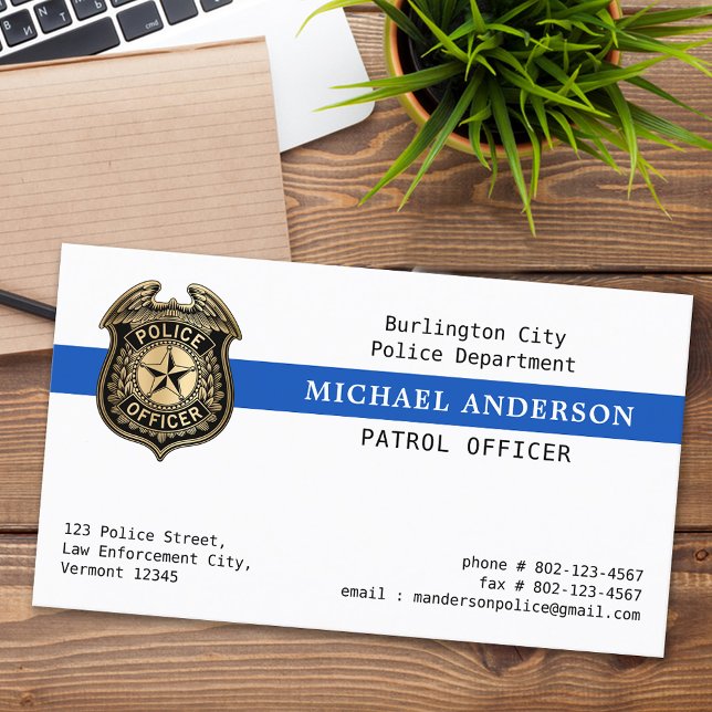 Police Deptartment Custom Law Enforcement Badge Business Card (Creator Uploaded)