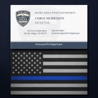 Police Detective Flag Thin Blue Line Logo 