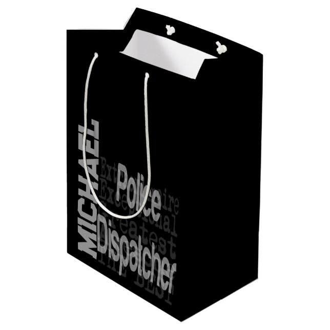 Police Dispatcher Extraordinaire CUSTOM Medium Gift Bag (Back Angled)