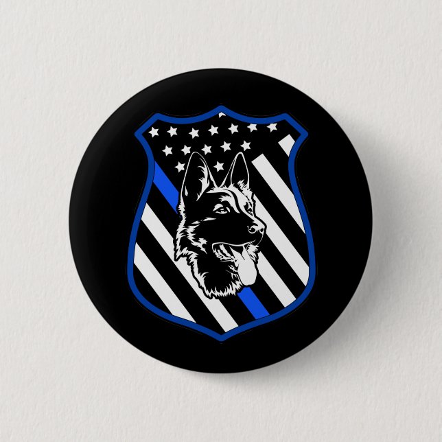Police Dog Badge Pin Button (Front)