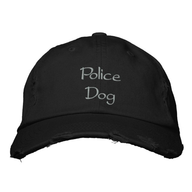 Police Dog Embroidered Baseball Cap (Front)