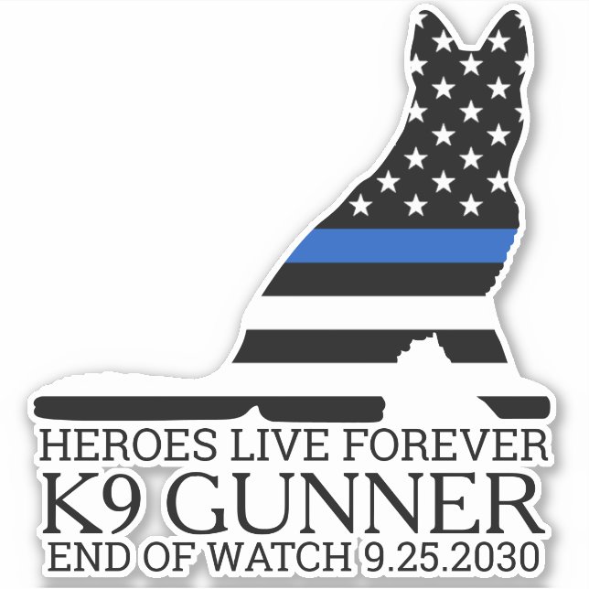 Police Dog K9 Memorial Heroes Live Forever Car (Front)