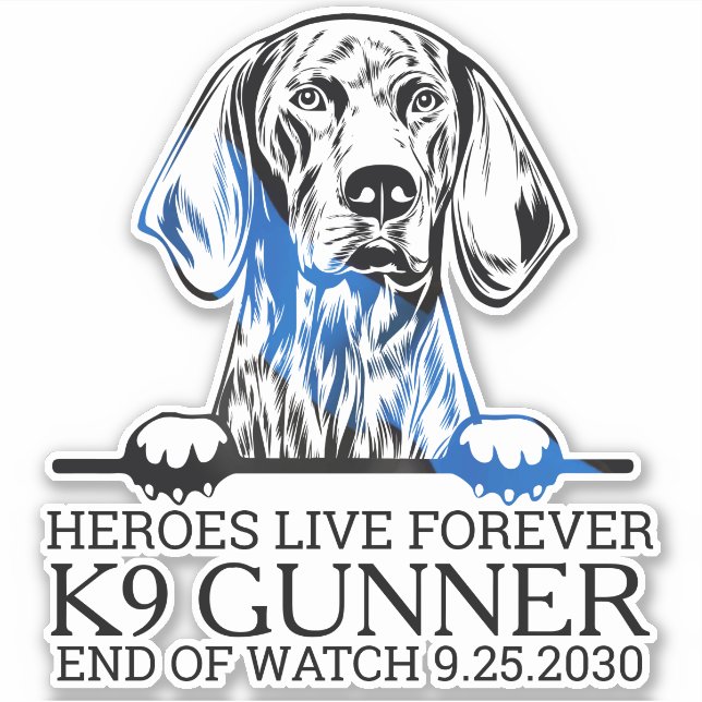 Police Dog K9 Memorial Heroes Live Forever Car (Front)