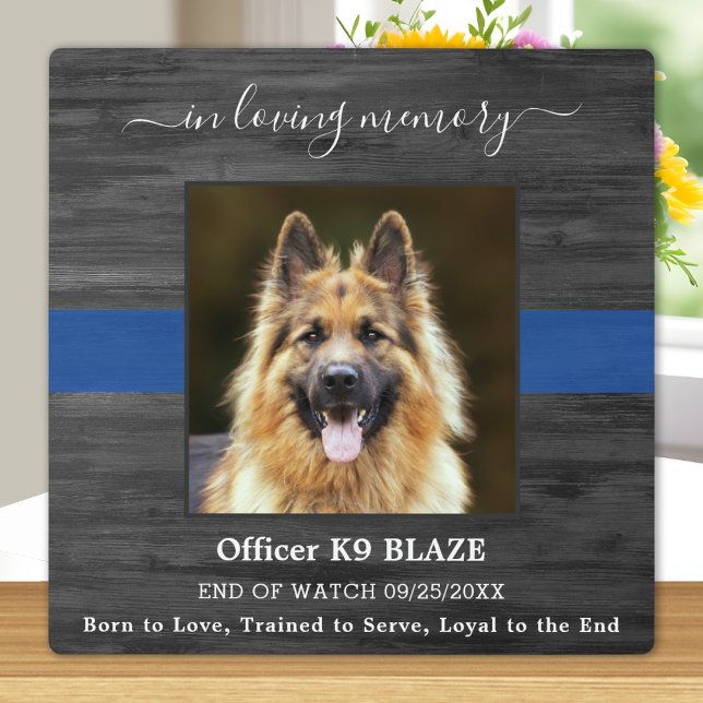 Police Dog Memorial K9 Officer In Loving Memory Plaque (Creator Uploaded)