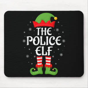 Police Elf Xmas Family Matching Elf Squad Christma Mouse Pad