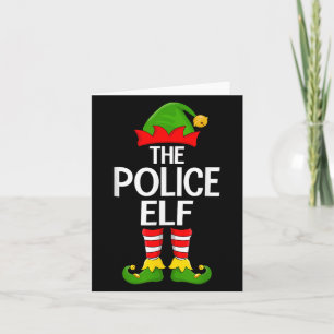 Police Elf Xmas Matching Family Elf Squad Christma Card