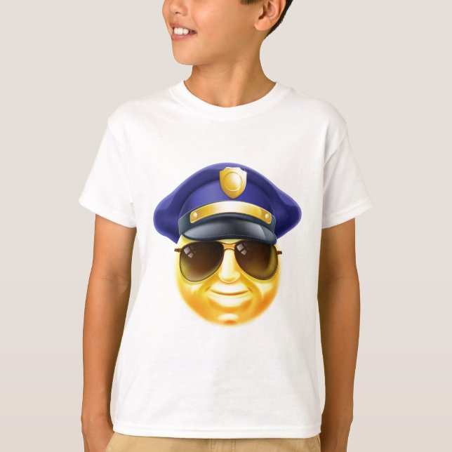 Police Emoji Emoticon T-Shirt (Front)