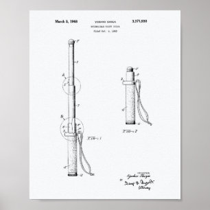 Police Extensible Stick 1968 Patent - White Paper Poster
