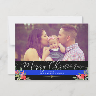 Police Family Holidays   Christmas Custom Photo Holiday Card