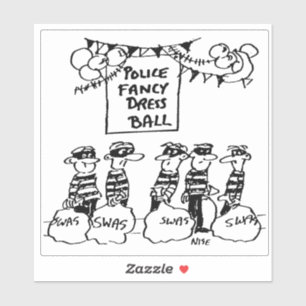 Police Fancy Dress Ball Cartoon.
