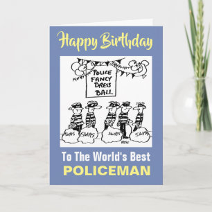 Police Fancy Dress Ball  - Happy Birthday Card
