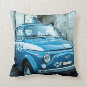 Police Fiat 500 in Italy, classic car cushion