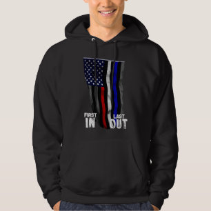 Police Fire EMS First Responder American Flag Hoodie