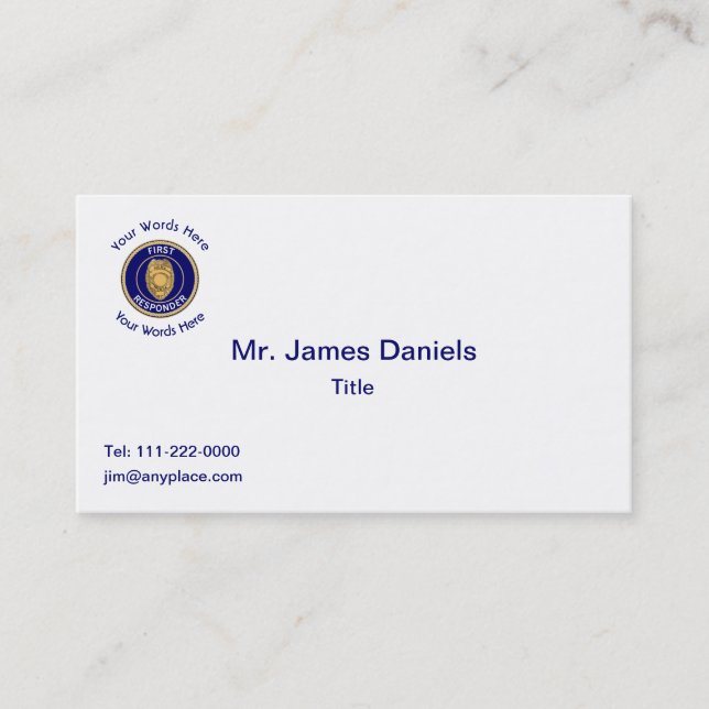 Police First Responder's Business Card (Front)