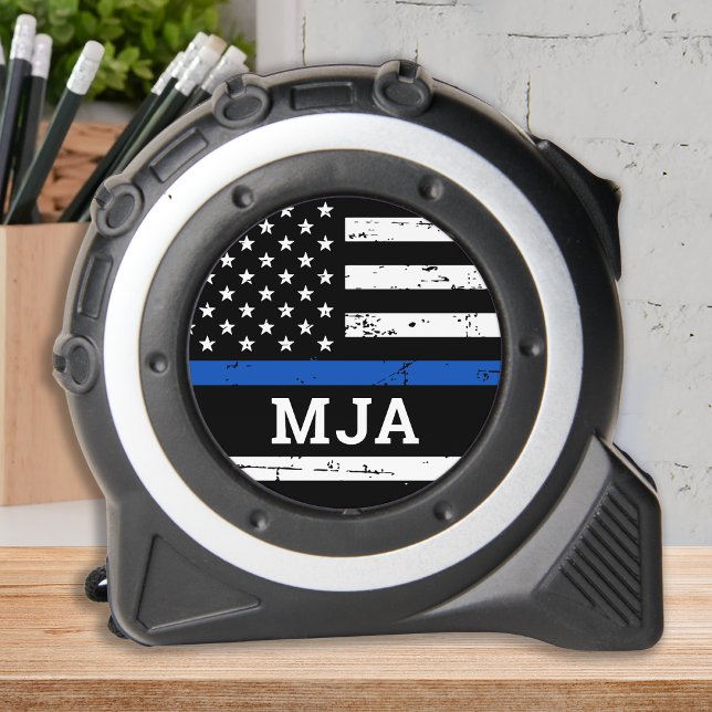 Police Flag Personalised Monogram Thin Blue Line 1 (Creator Uploaded)