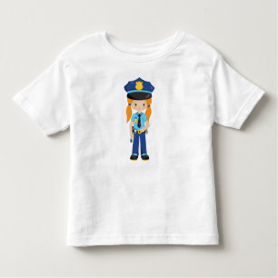 Police Girl, Police Officer, Cop, Orange Hair Toddler T-Shirt