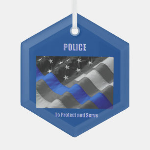 Police Glass Tree Decoration