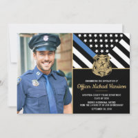 Police Graduation Blue Line Flag Law Enforcement