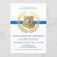 Police Graduation Invitations | Police Badge