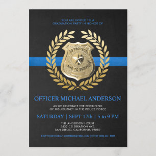 Police Graduation Invitations Police Badge