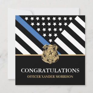 Police Graduation Law Enforcement Officer Flag  Card